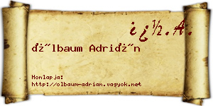Ölbaum Adrián névjegykártya